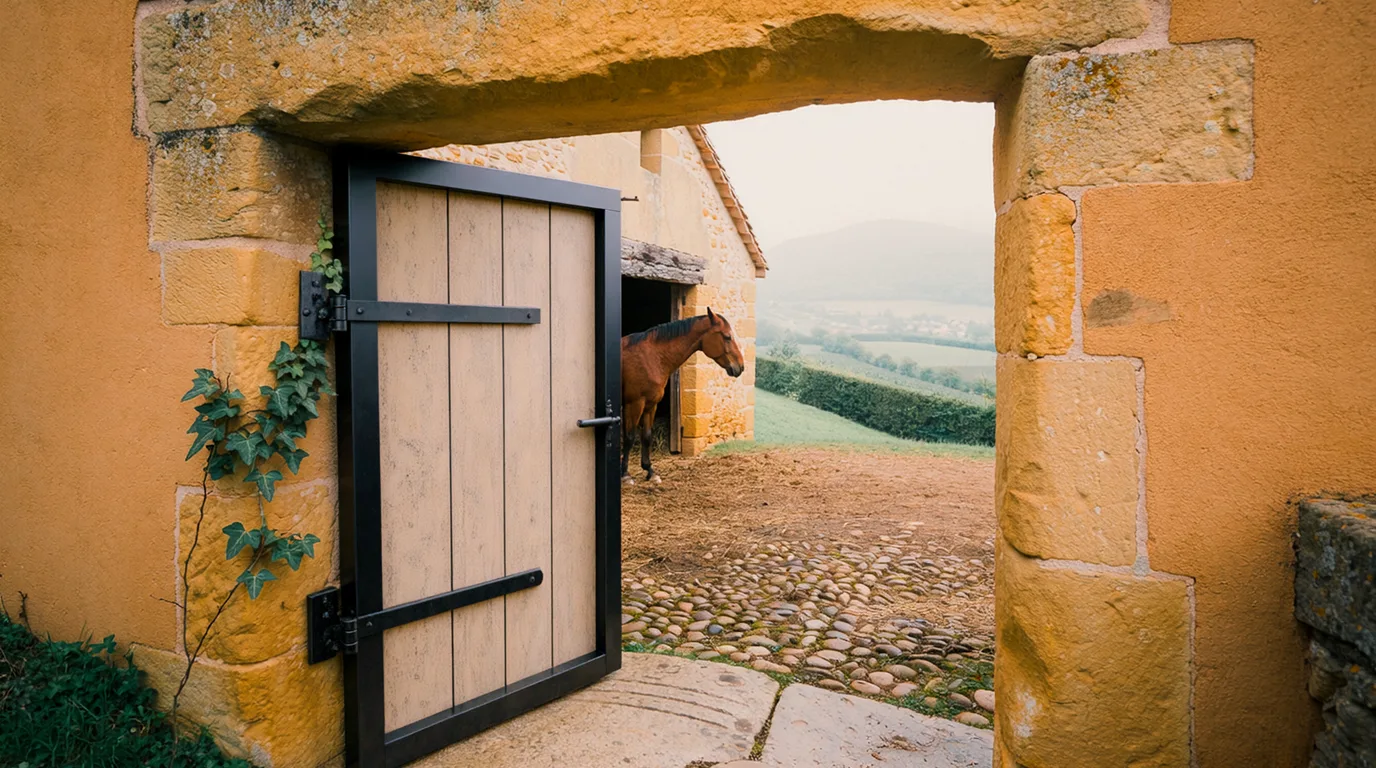 Entrée, Les Écuries du Palordet, centre équestre à Montracol